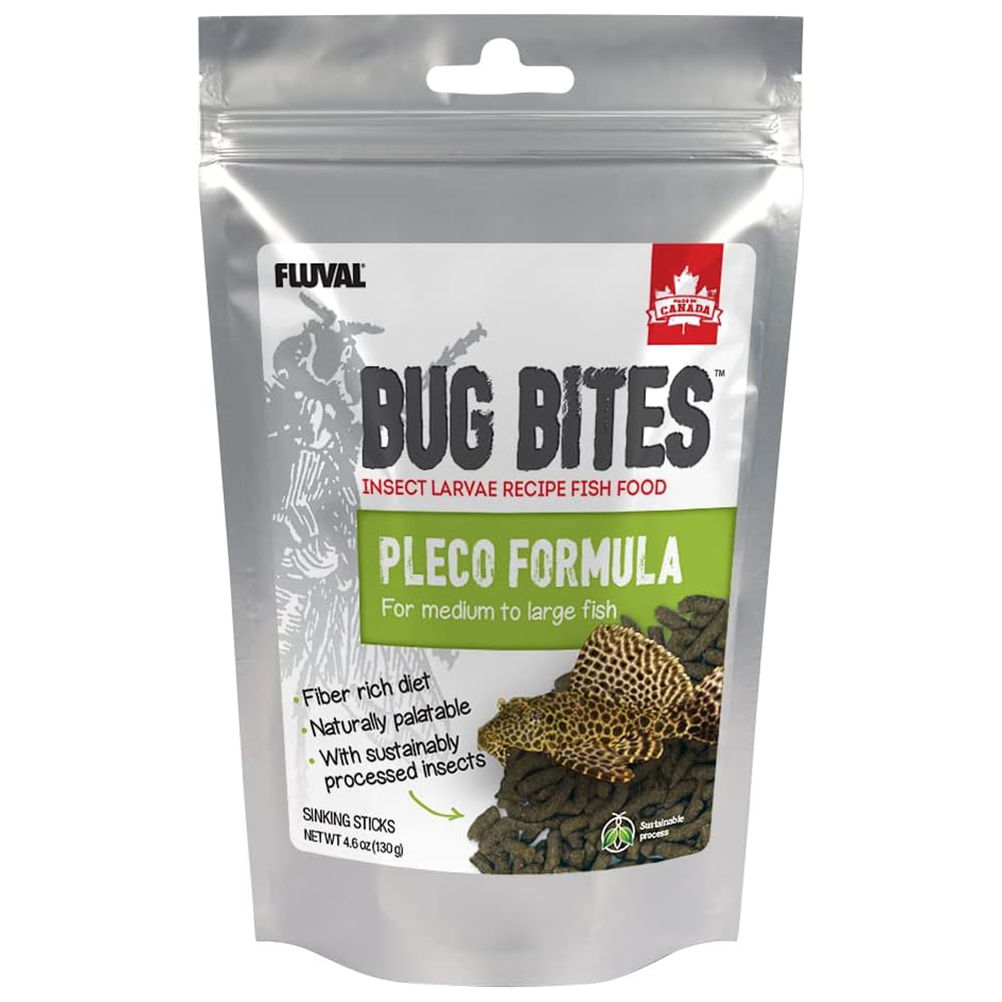 Fluval Bug Bites – bâtonnets pour poissons de fond, alimentation pratique et équilibrée.
