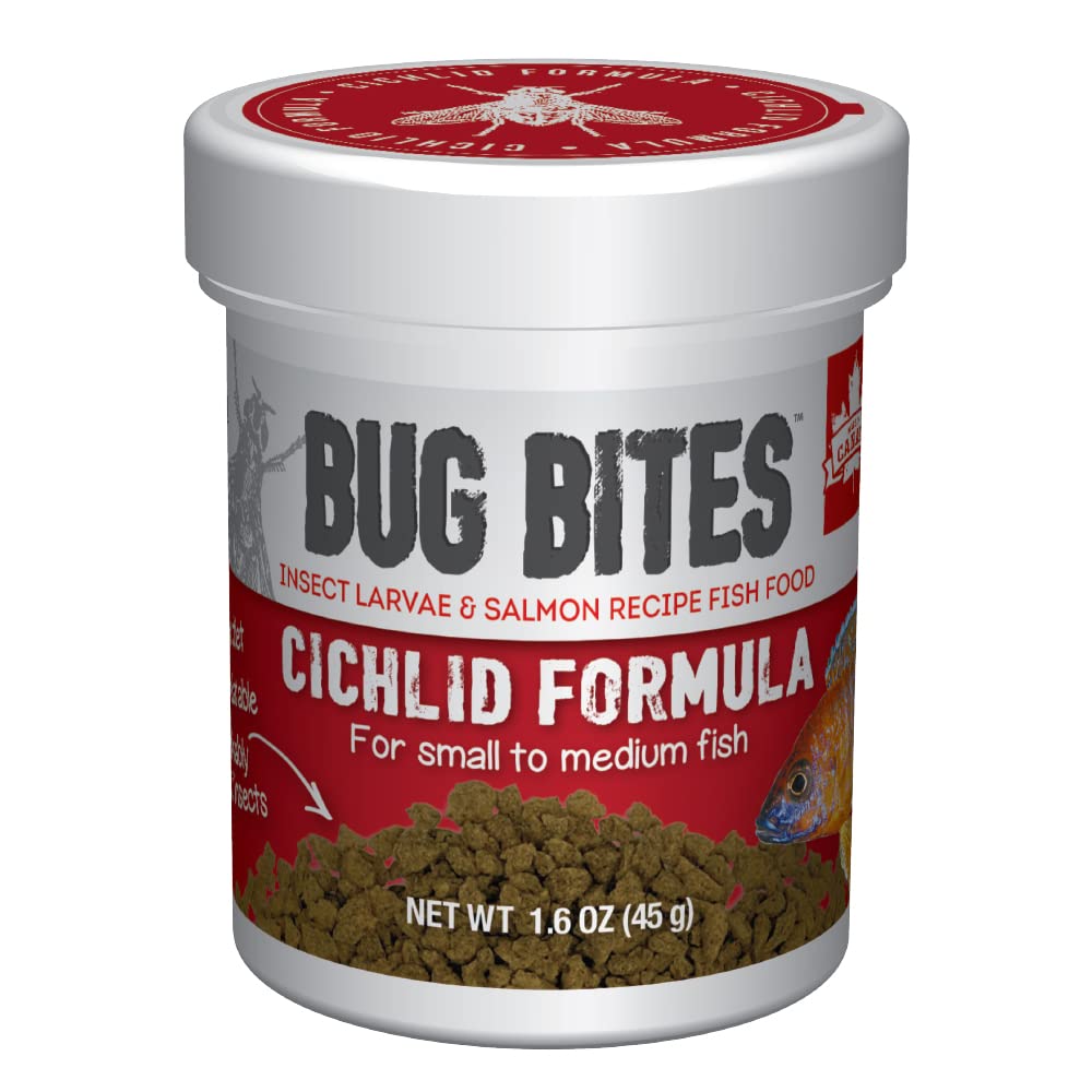 Fluval Bug Bites emballage clair et etiquette informative pour faciliter le choix.