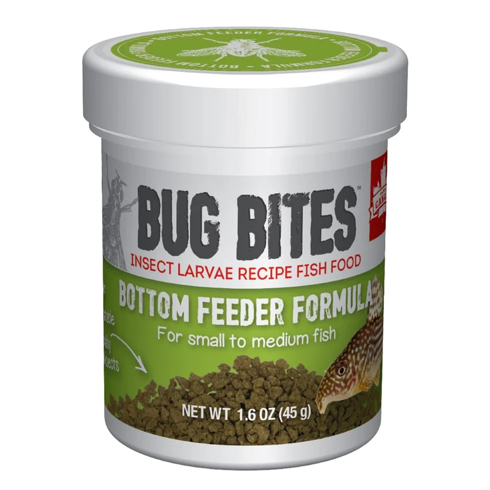 Fluval Bug Bites granules pour poissons de fond, alimentation complète.