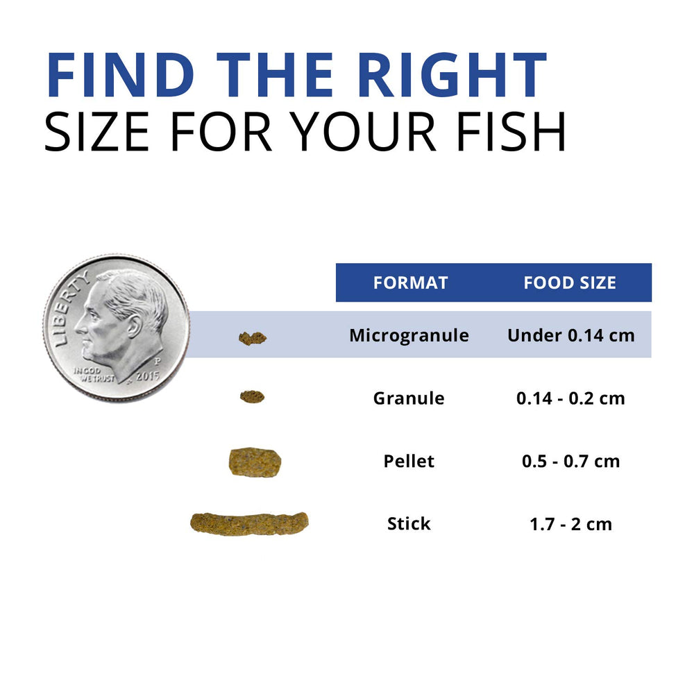 Nourriture Fluval Bug Bites, granulés micro à descente lente pour tous les poissons.