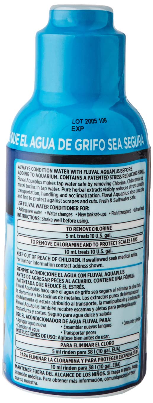 Fluval conditionneur eau aquarium – étiquette claire, guide d’utilisation et premier pas dans l’entretien.
