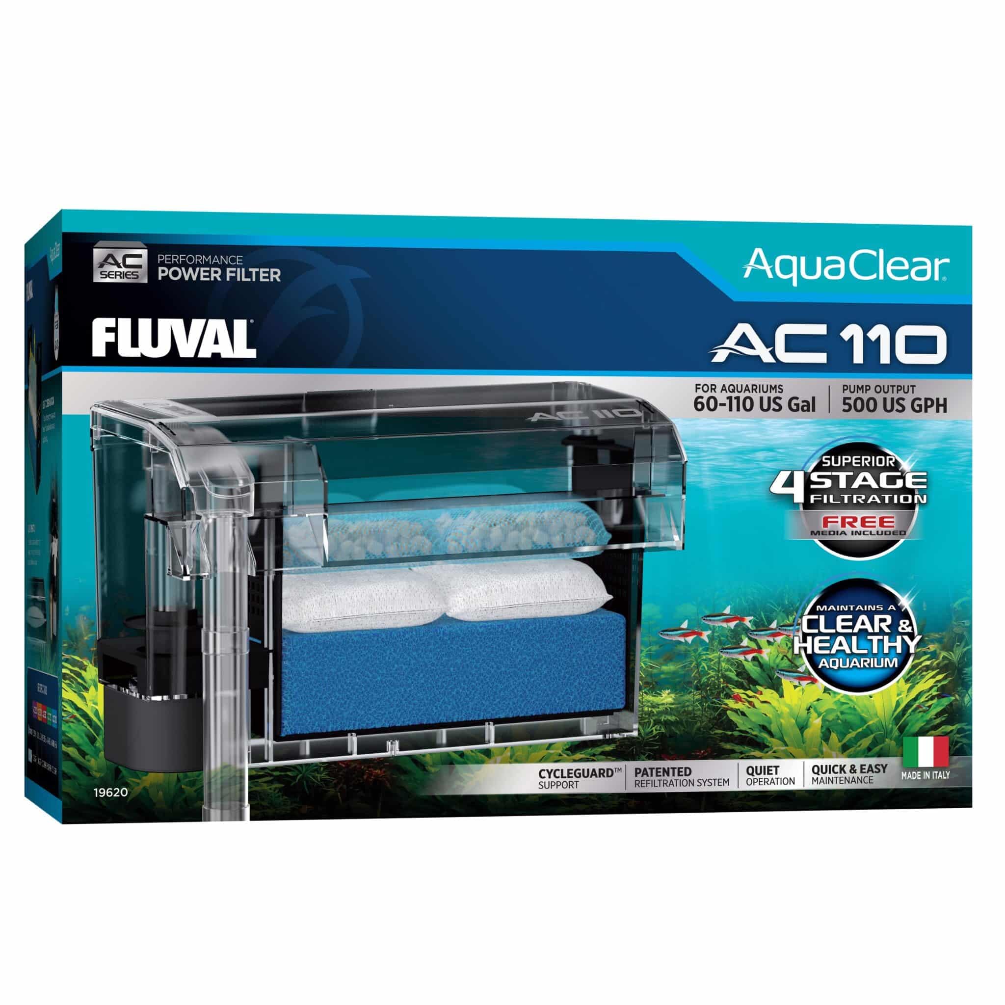 Fluval kit entretien media AC110 : solution tout-en-un pour aquariums eau douce et salée.