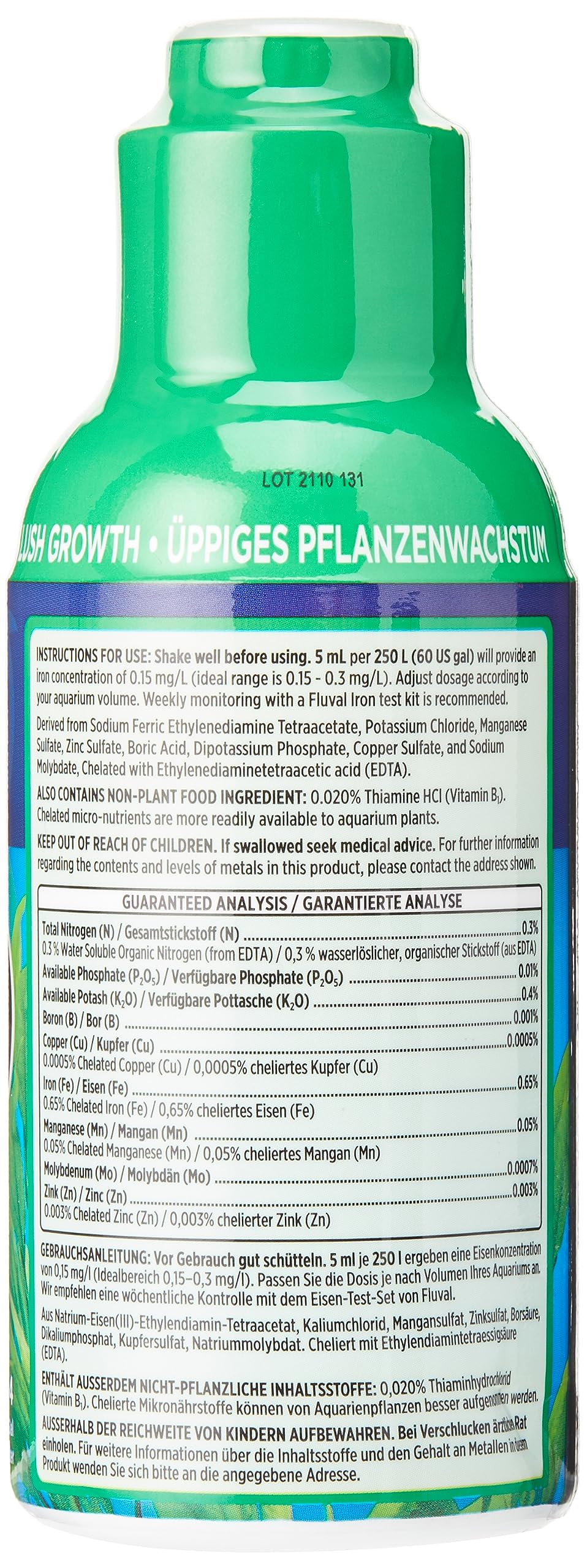 Étiquette et emballage Fluval Plant Micro Nutrient, prêt à l’emploi.