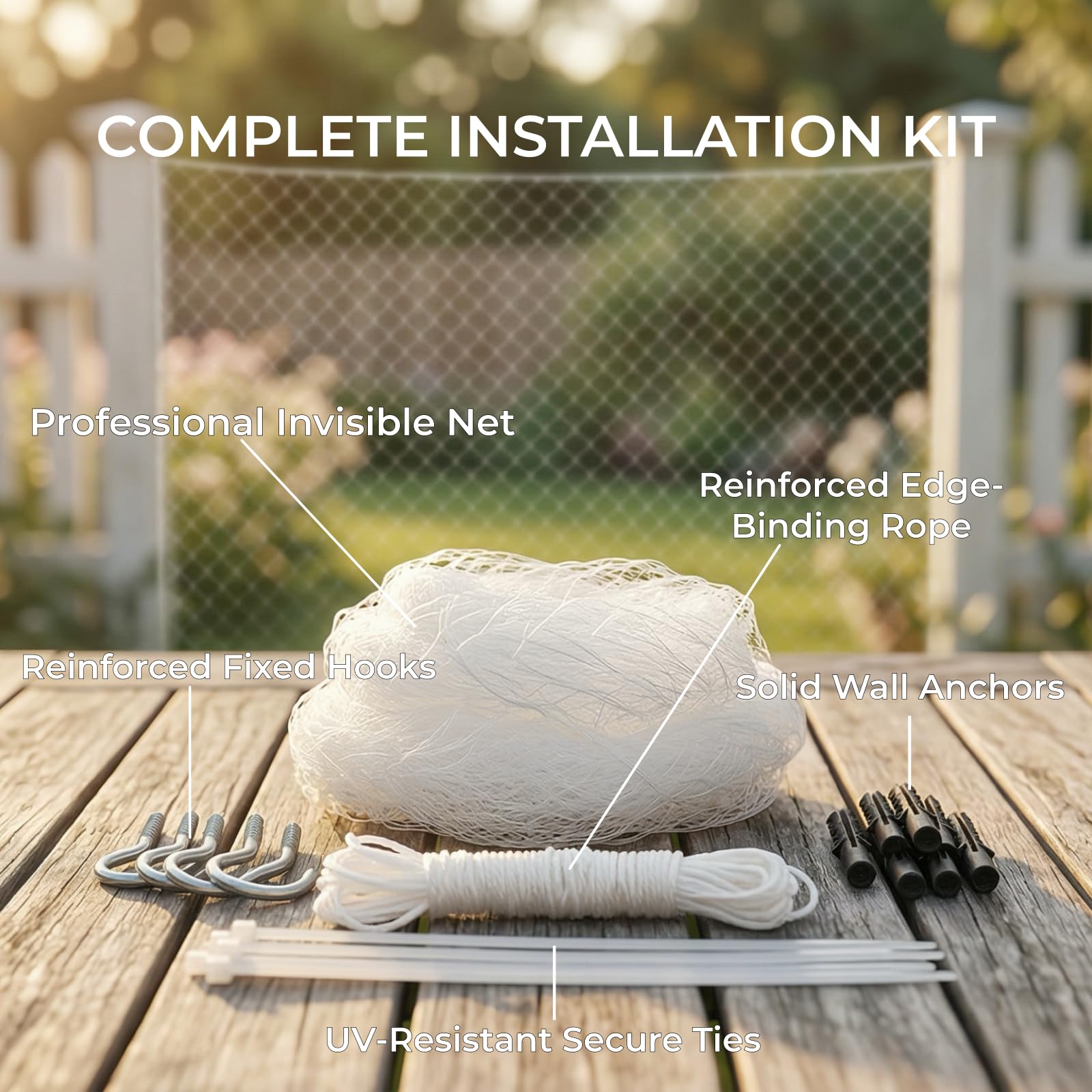 Fluxionova filet chat blanc: option discrète pour balcon et fenêtres.