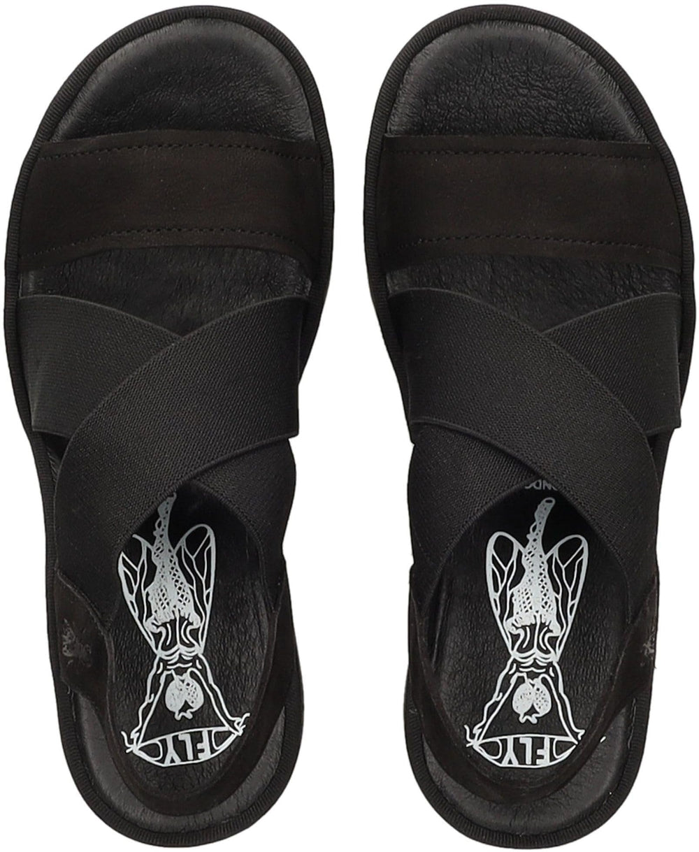 Fly London Taji502flySandal noir, bout arrondi pour une démarche naturelle.