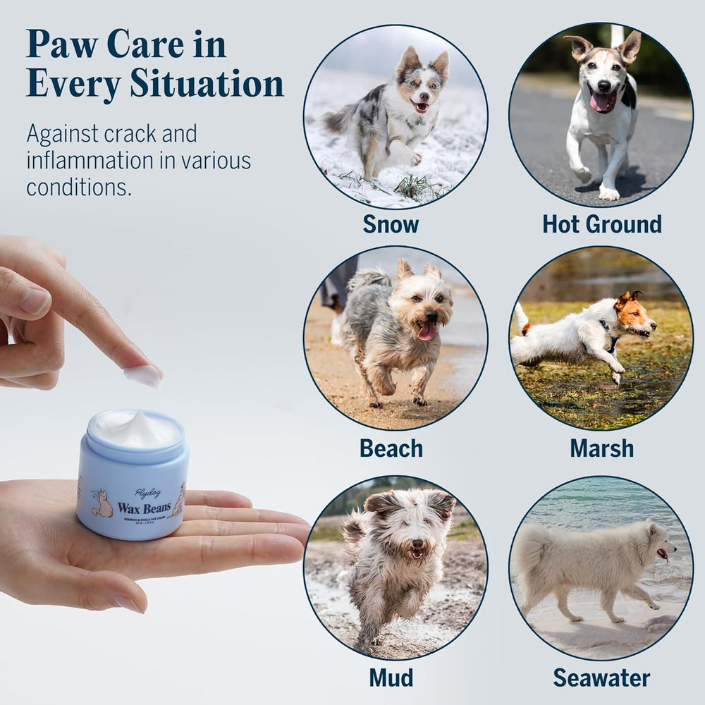 Flydog Crème usage extérieur promenade patte, prête pour les conditions hivernales.
