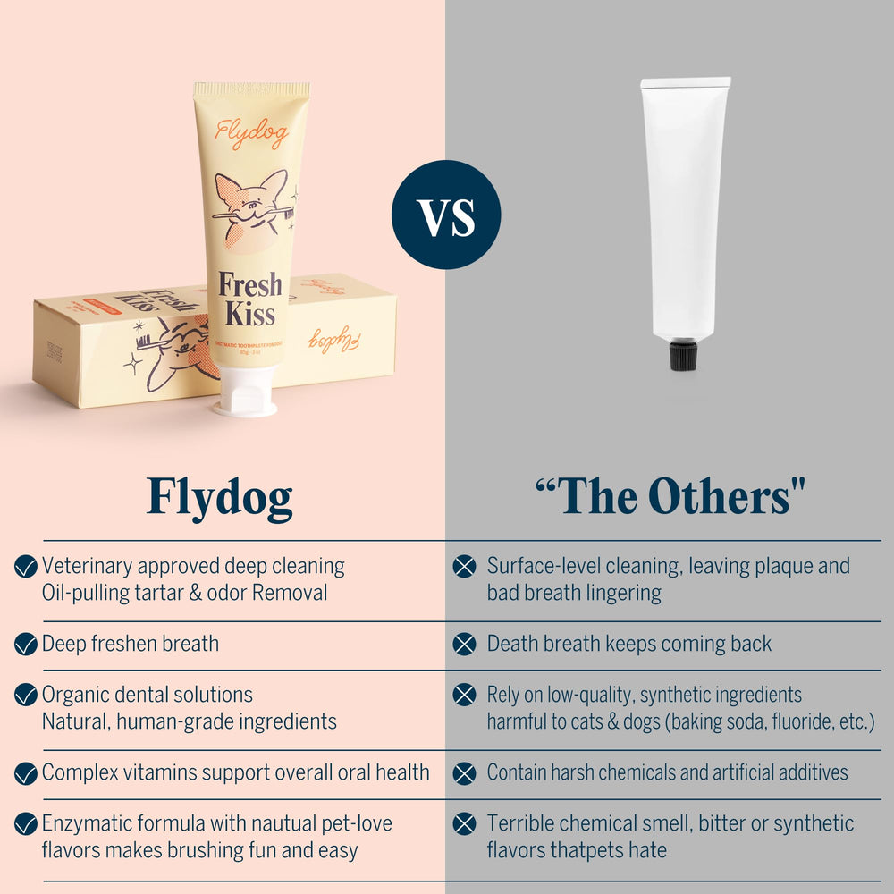 FlyDog dentifrice enzymatique saveur coco - goût agréable pour chiens réceptifs