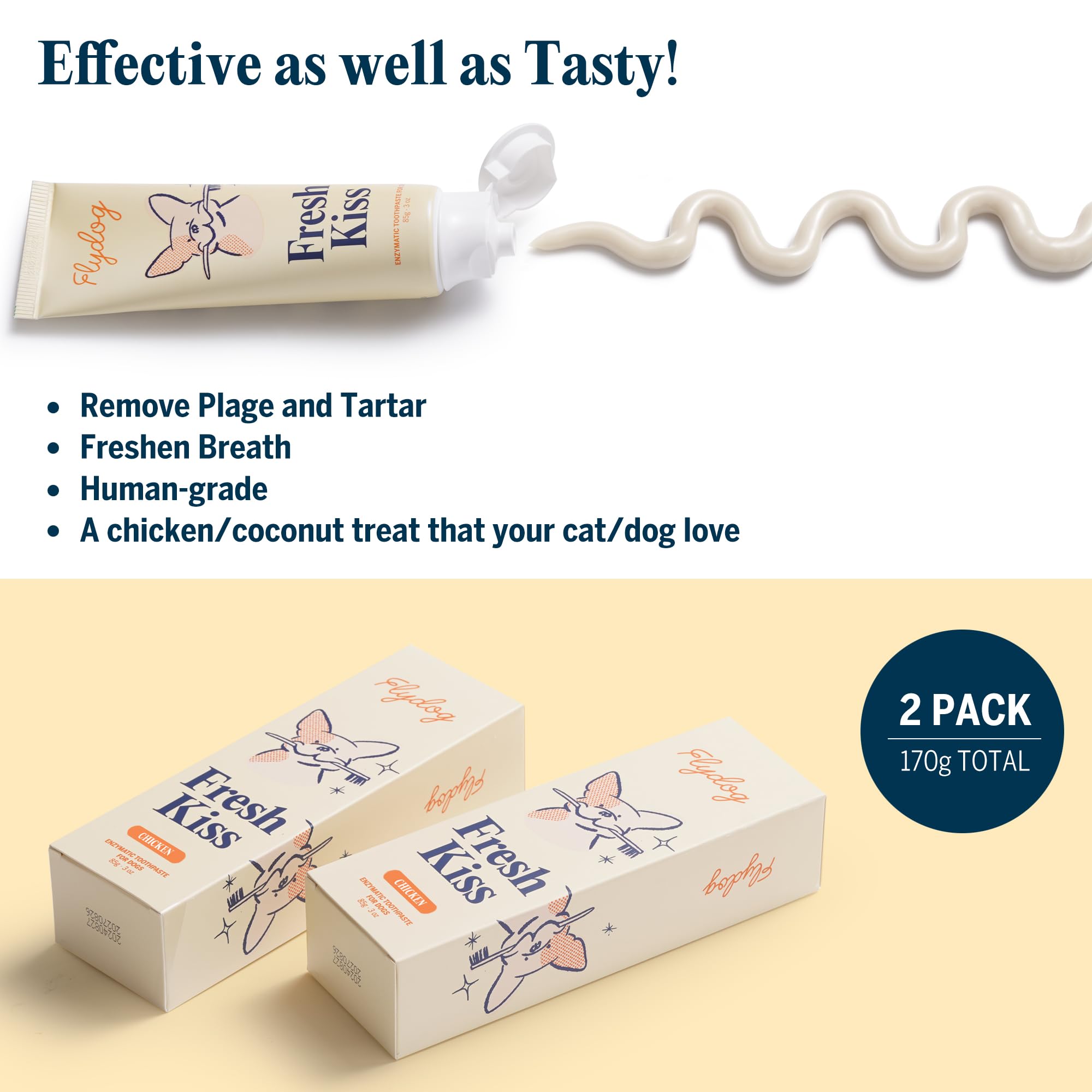 FlyDog dentifrice enzymatique saveur menthe - haleine plus fraîche quotidiennement