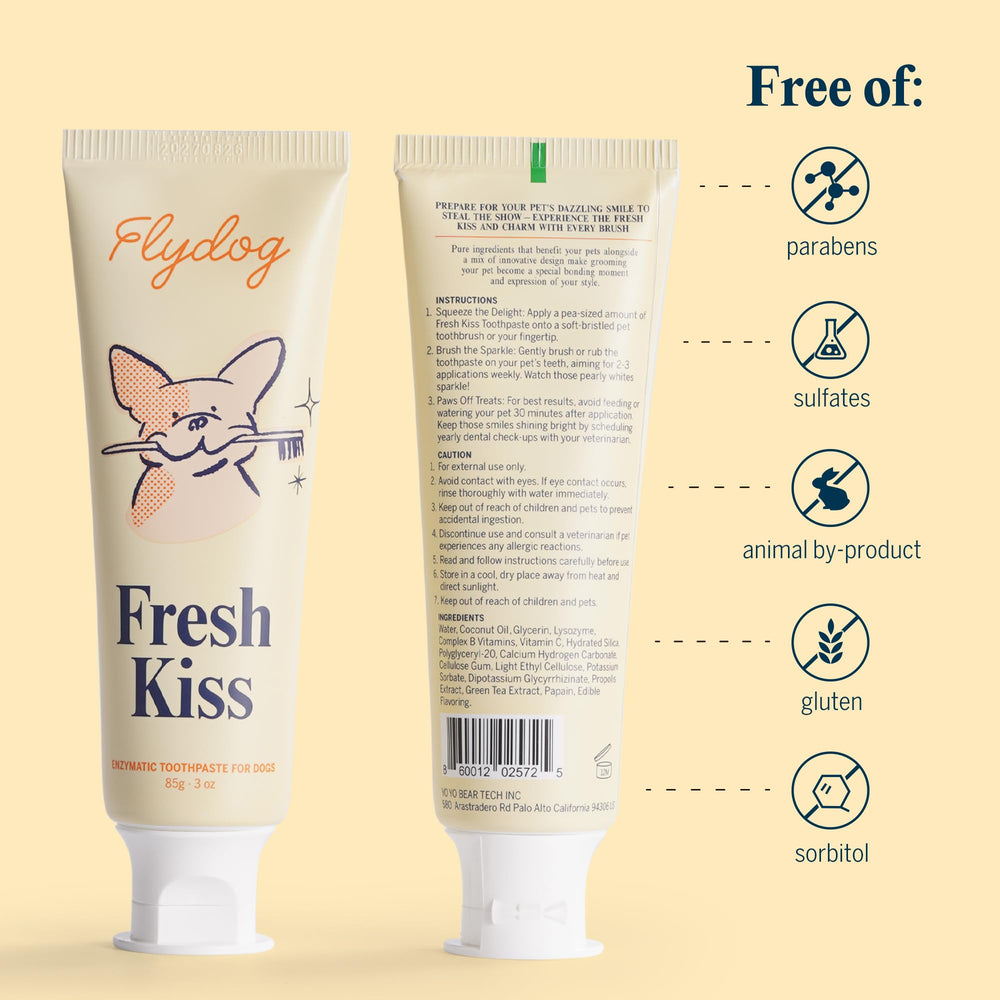 FlyDog Fresh Kiss outil tartre: aide potentielle à limiter l'accumulation du tartre.