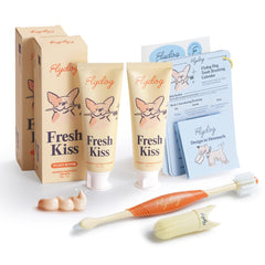 FlyDog Fresh Kiss : tube de pâte dentaire enzymatique, pratique et savoureuse.