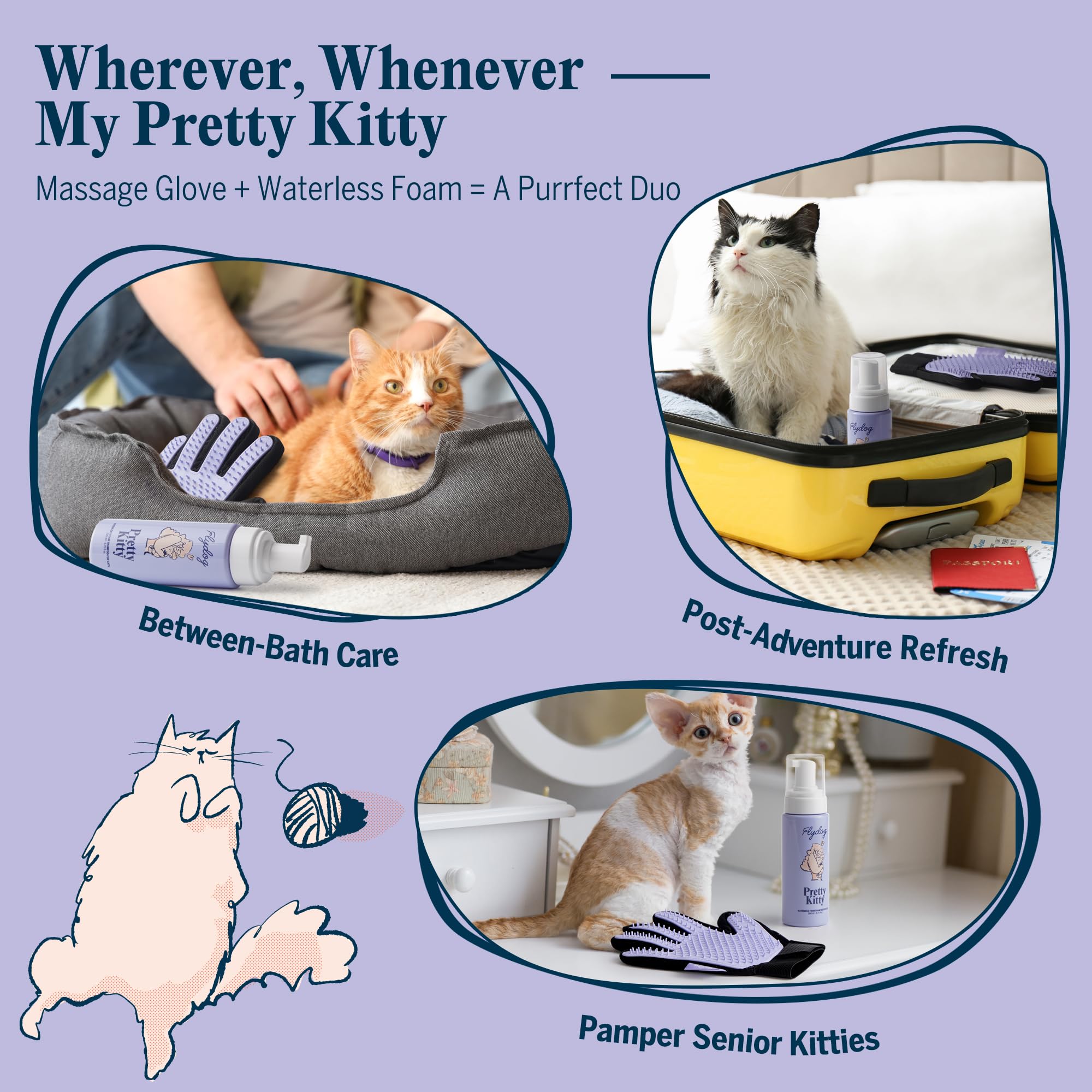 Flydog Pretty Kitty voyage-grooming: kit pratique pour les déplacements