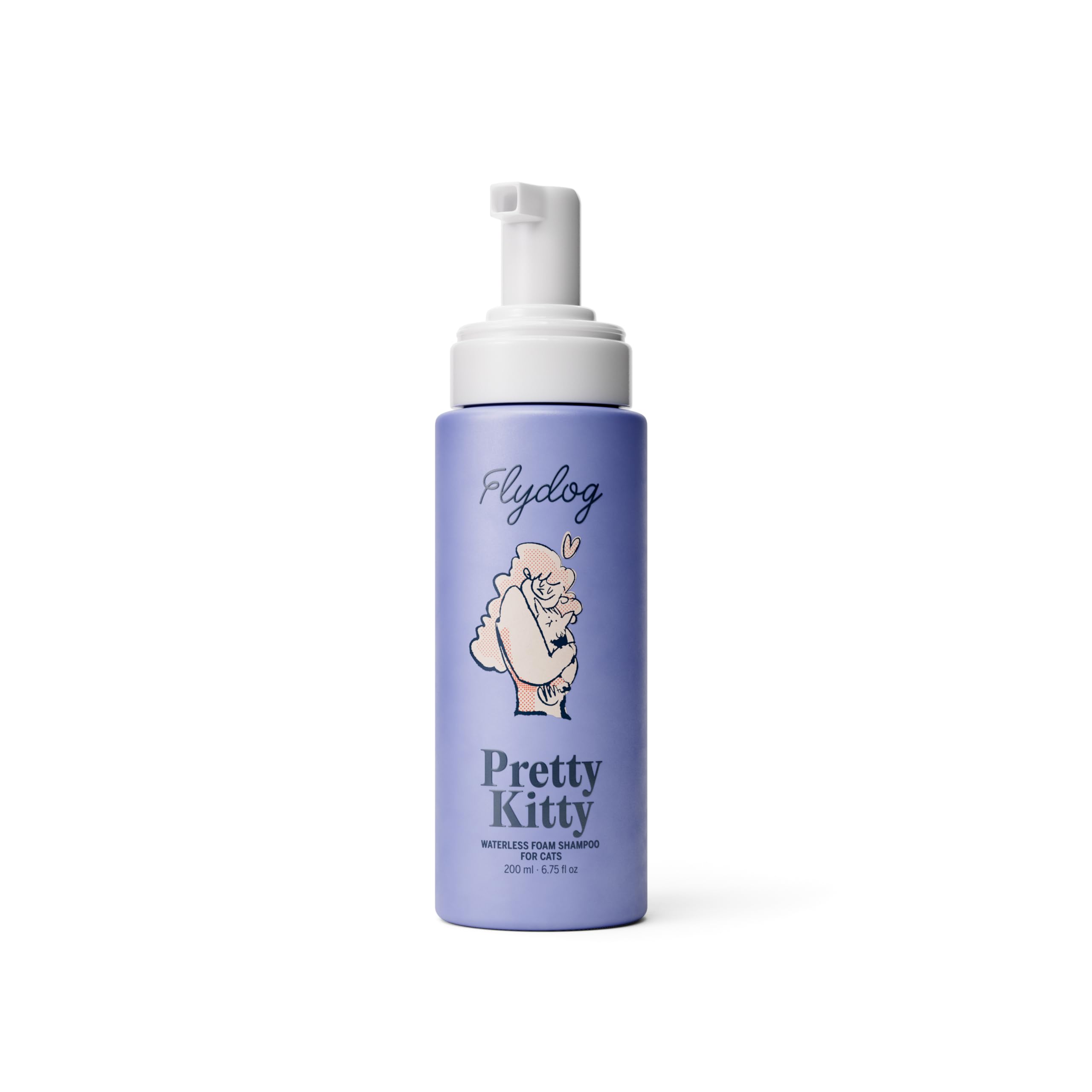 Flydog Pretty Kitty shampoing sec pour chats — flacon clair, usage sans rinçage.