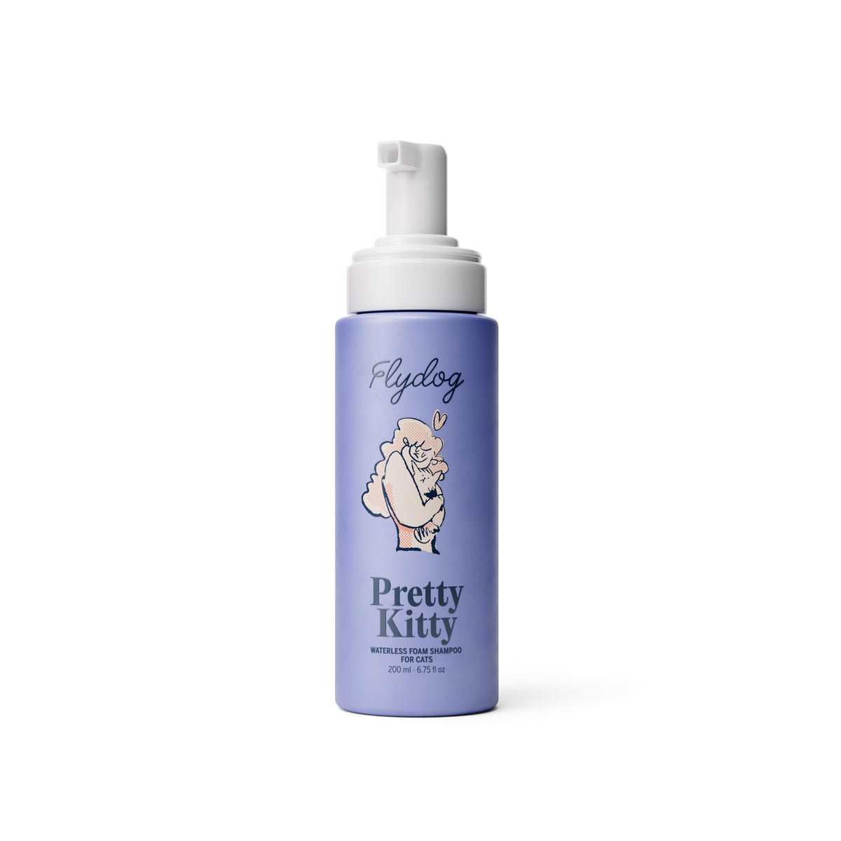 Flydog Pretty Kitty shampoing sec pour chats — flacon clair, usage sans rinçage.