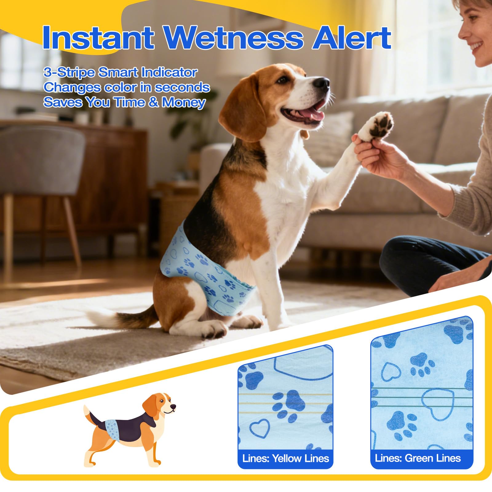 Flying Paws core-absorbant: noyau absorbant pour limiter les fuites.