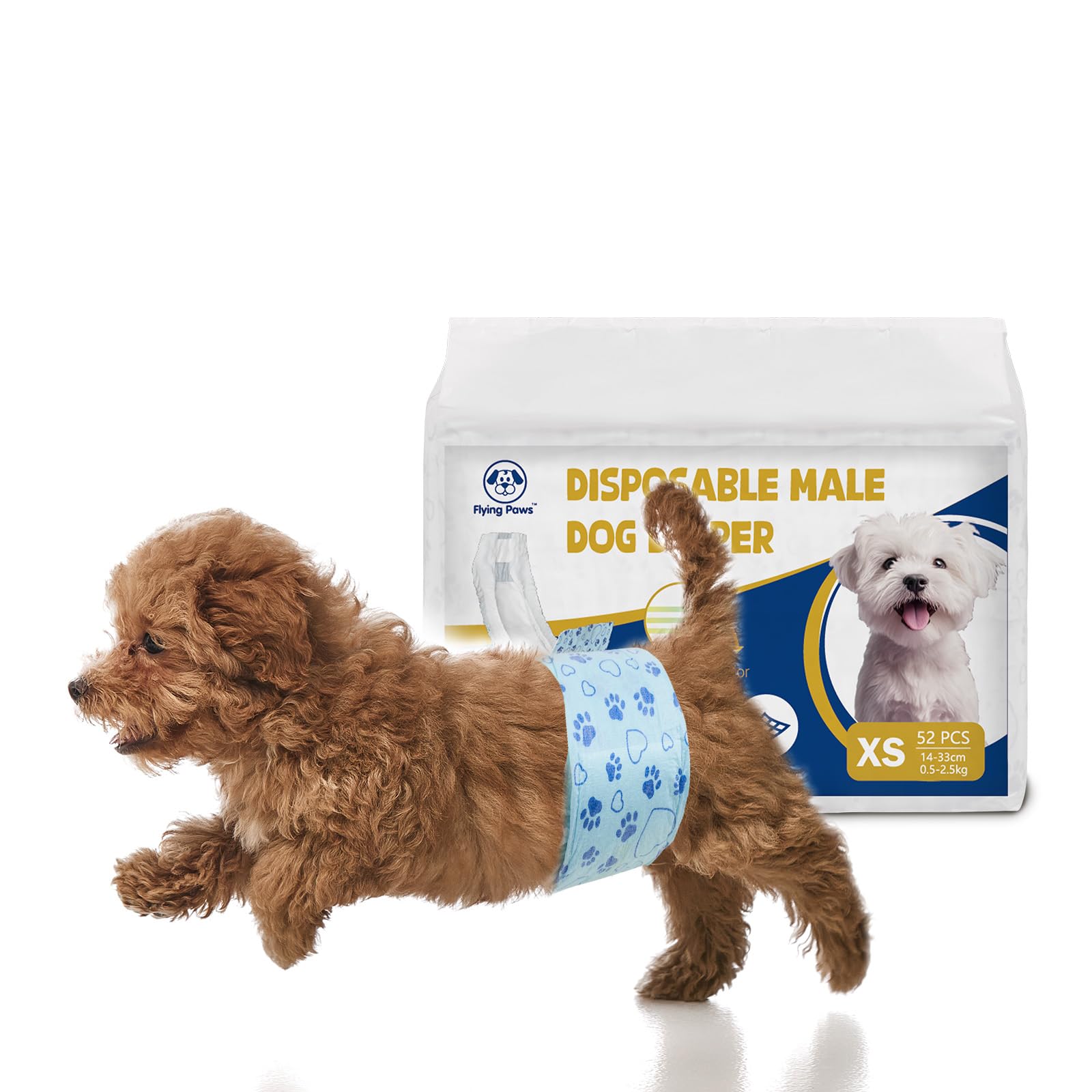 Couches Flying Paws pour chien mâle indicateur d humidity visible facilitant l entretien