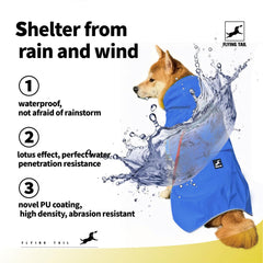 FLYING TAIL manteau pluie avec ouverture laisse, pratique et sûr.