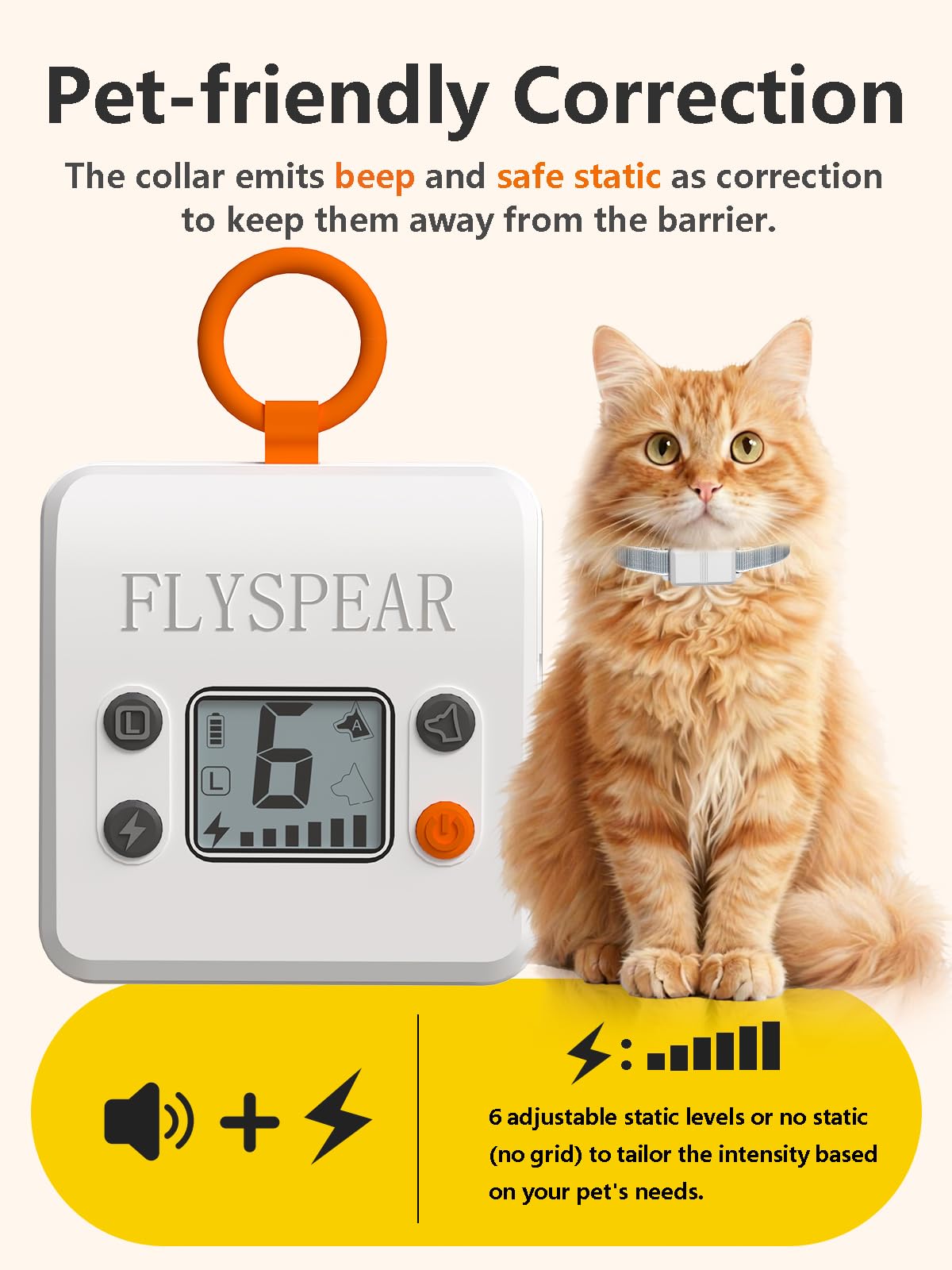 Barriere FLYSPEAR rechargeable: autonomie longue et sans piles frequentes.