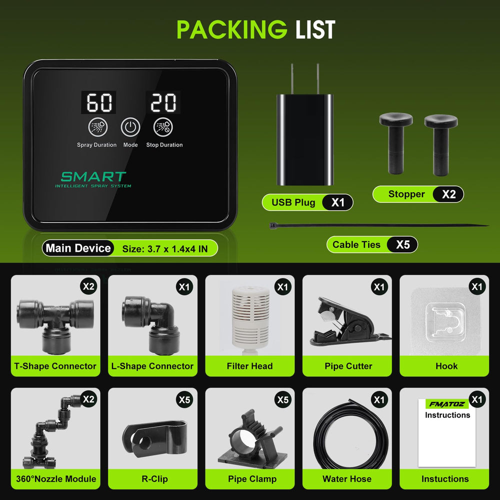 FMATOZ humidificateur reptile – installation facile, compatibilité verticale/horizontale.