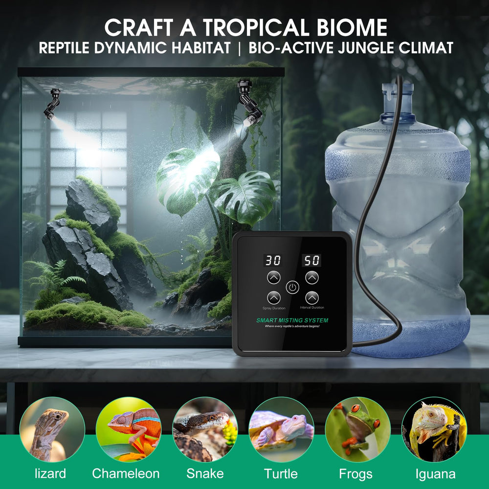 FMATOZ Reptile Mister – connectez-le à un seau pour un fonctionnement longue durée.