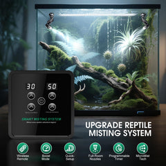 FMATOZ Reptile Mister – tuyau et raccords réglables pour installation rapide.