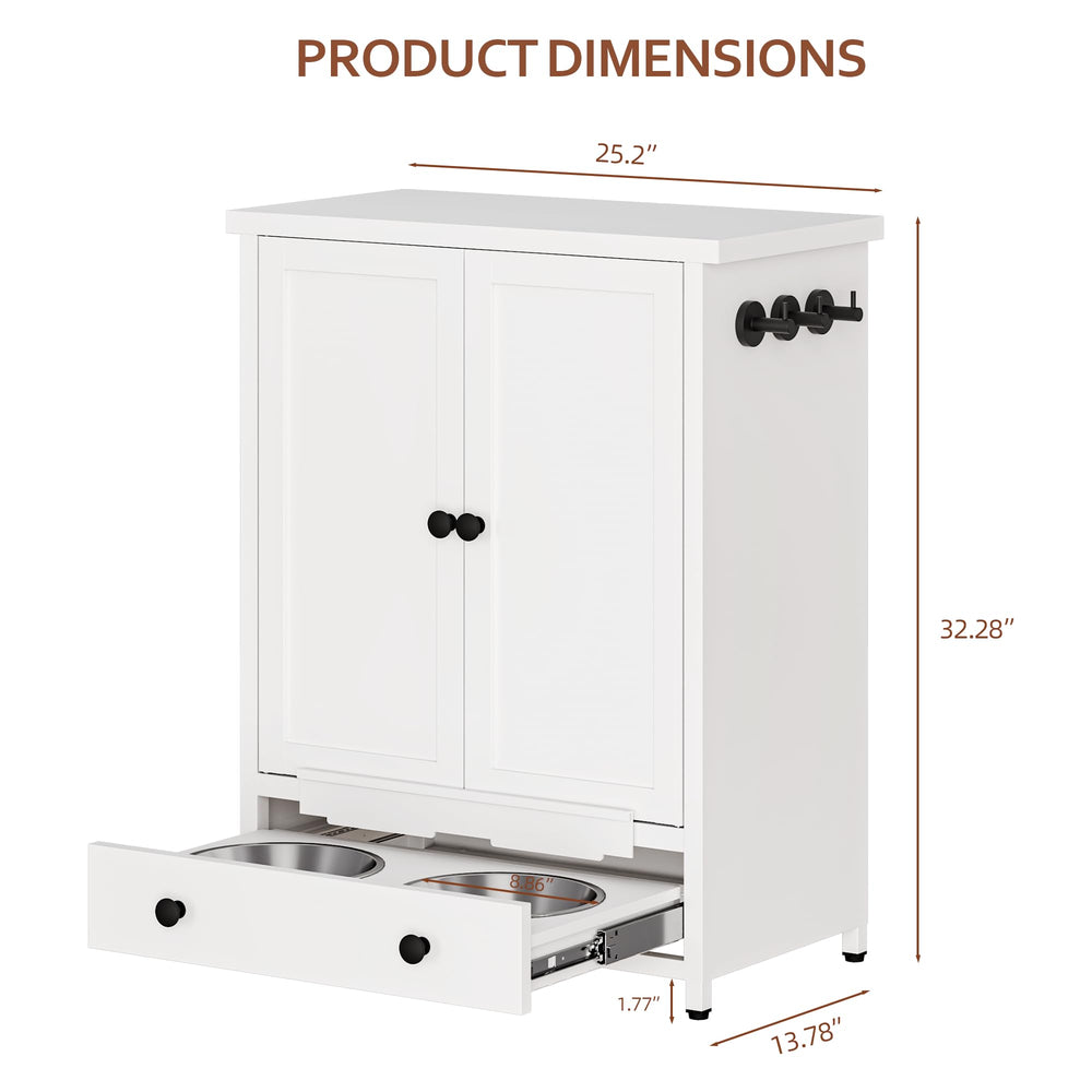 Fmlud armoire nourriture chien en métal durable et facile à nettoyer