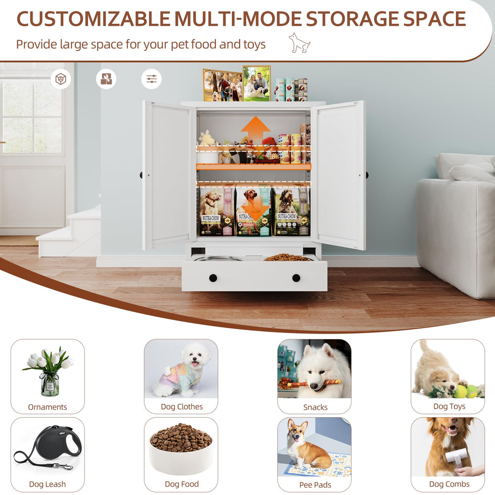 Fmlud espace double de rangement pour nourriture et jouets