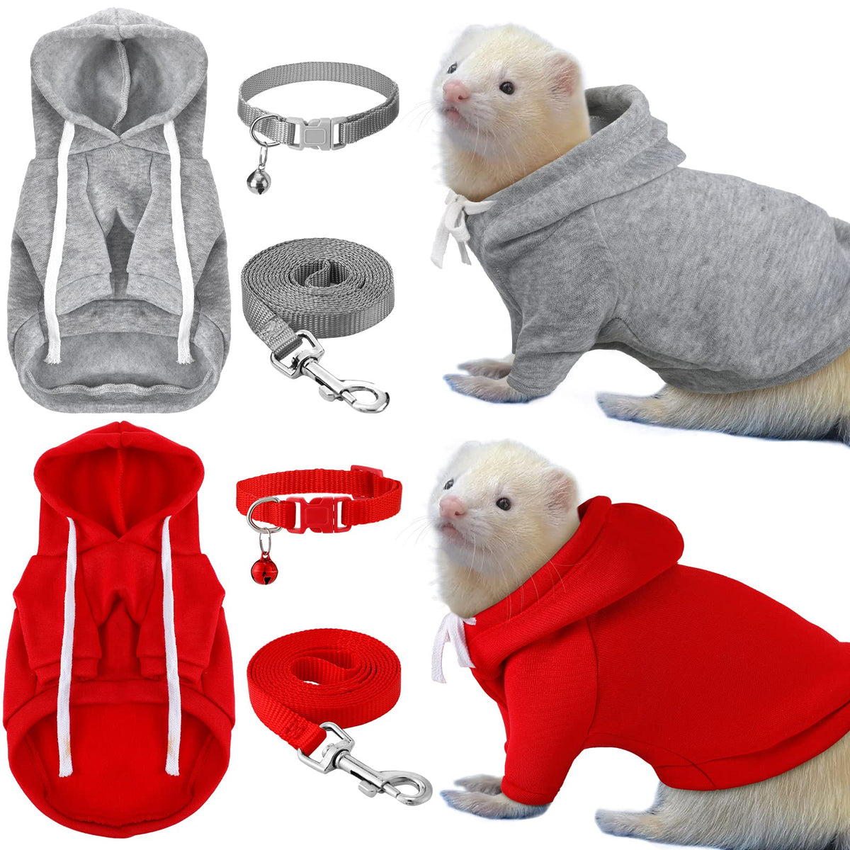 Foaincore furet pull gris, douceur pour promenades quotidiennes.