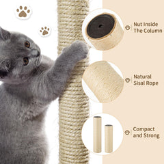 Poteau griffage en sisal naturel FOBSME durable et résistant.