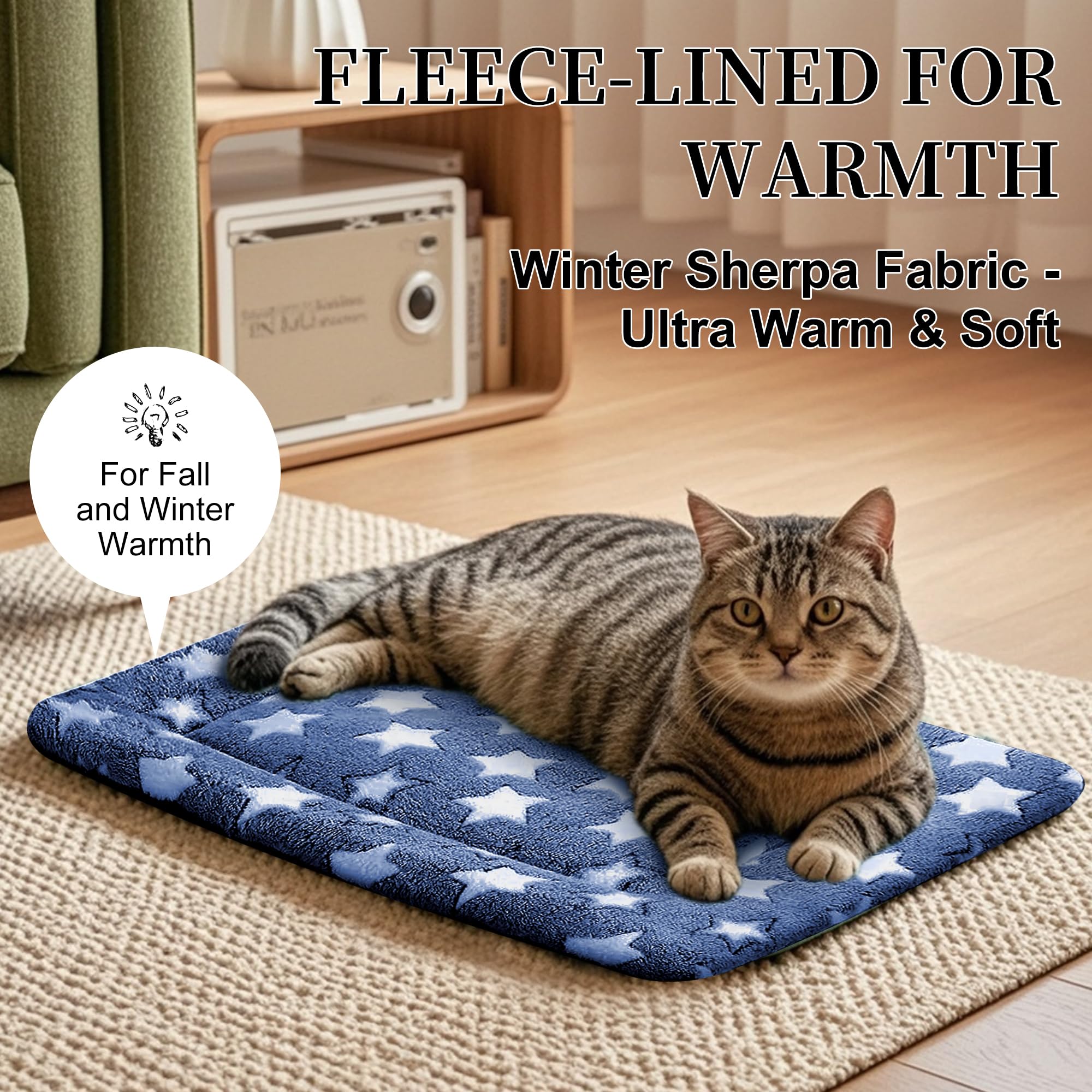 Fogkiss tapis chat double-face doux, confort polyvalent pour chat et petit chien.