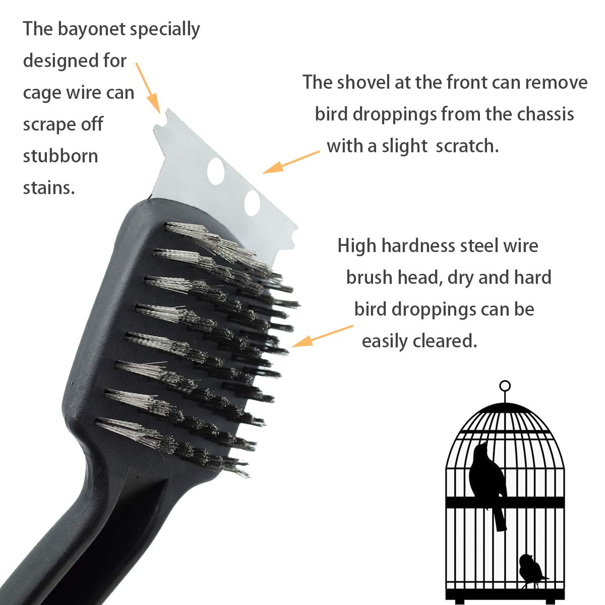 FOIBURELY brosse acier inoxydable résiste et prolonge la vie de votre cage.