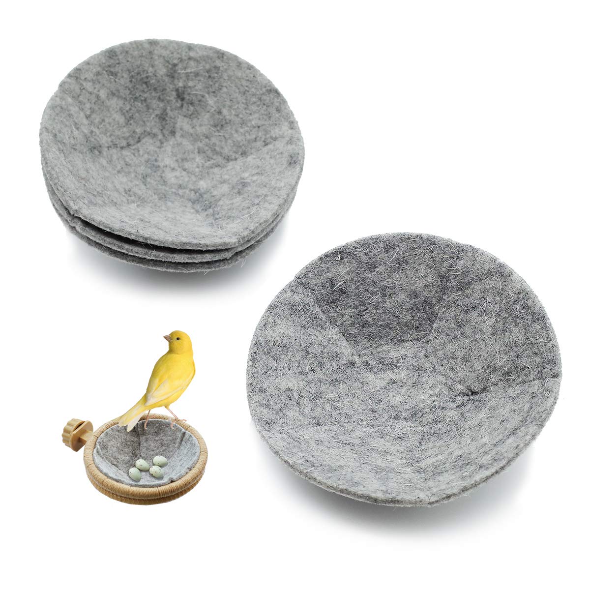 FOIBURELY coussins-nid-oiseaux-laine-4-1-pouces, dimensions précises pour nid réaliste.