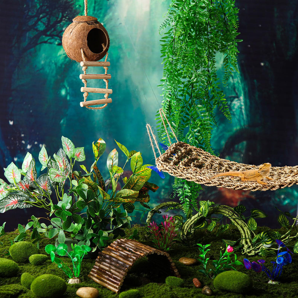 Foilswirl feuillage artificiel reptile: végétation durable pour habitat vivant et esthétique