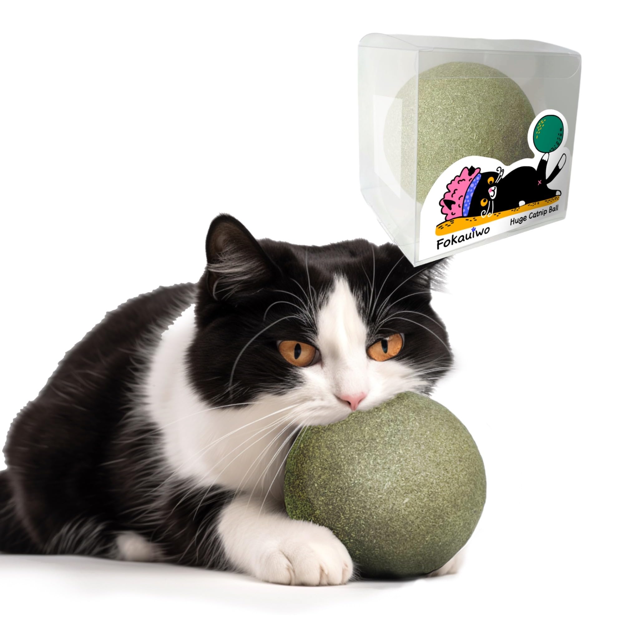Balle catnip géante Fokauiwo de 394 pouces, parfait pour un jeu prolongé.