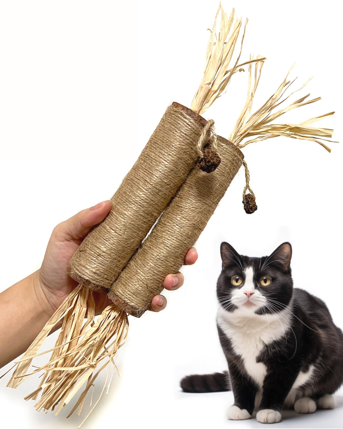 Fokauiwo bâton silvervine géant de 38 cm pour divertissement du chat