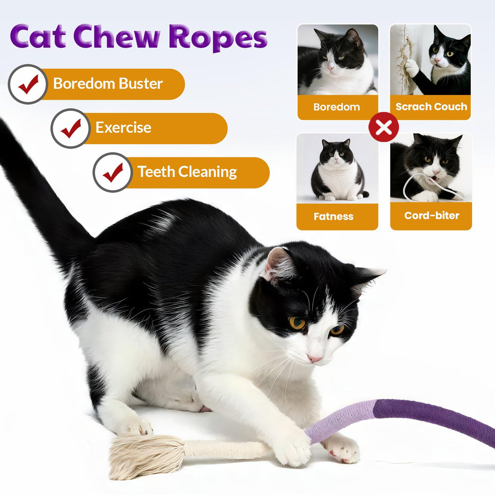 Jouet en coton Fokauiwo, sécurité sans fil et confort pour chat.