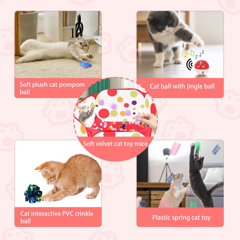 fooind 200-balles-pom-pom stimule l’attention et l’activité du chat