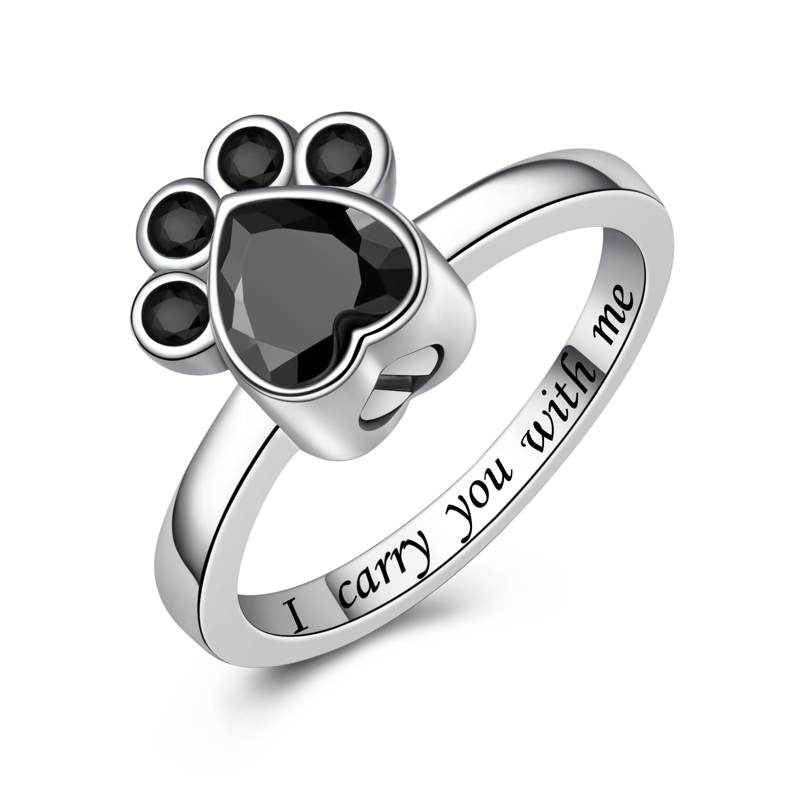 Fookduoduo anneau urn empreinte chien: bijou mémoriel discret.