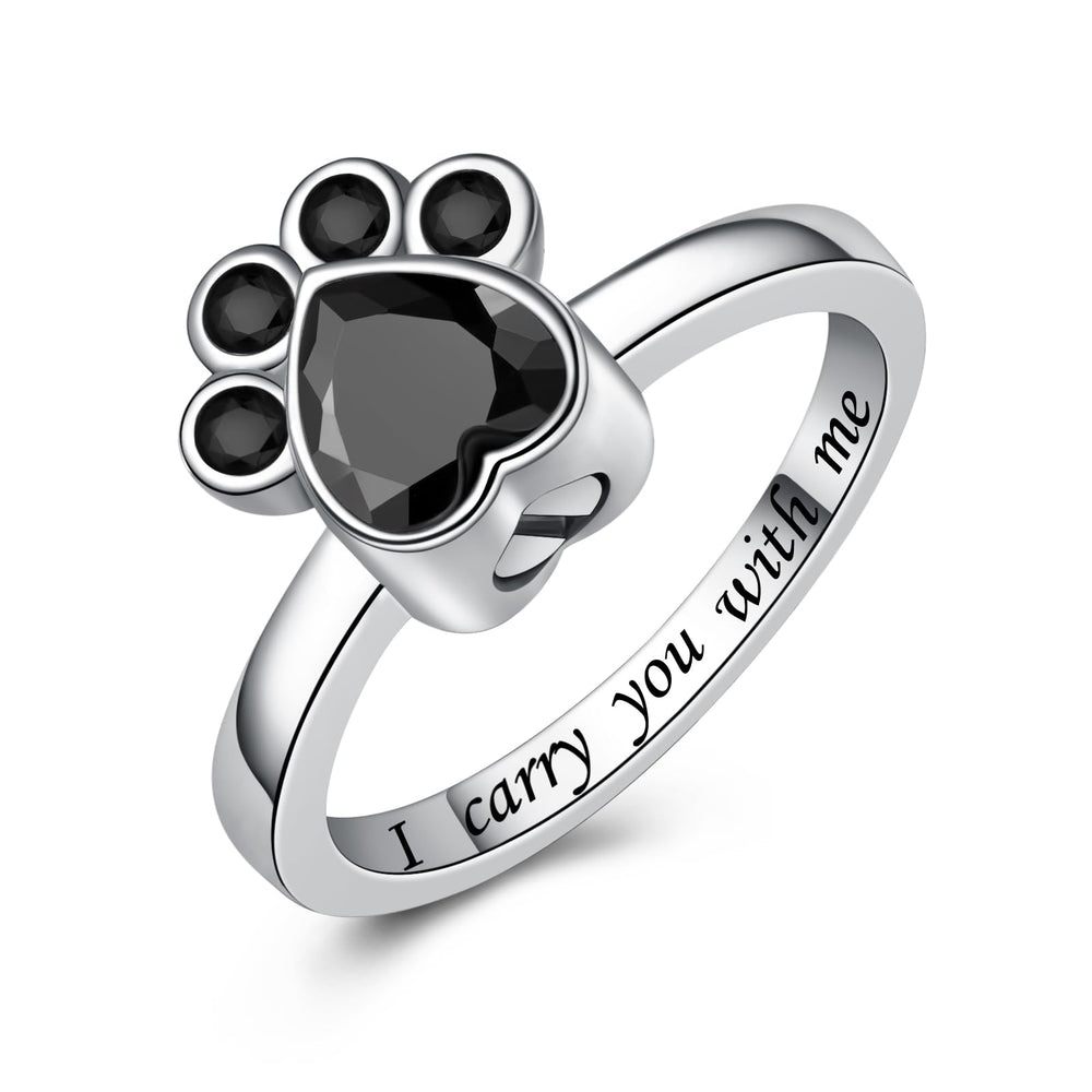 Fookduoduo anneau urn empreinte chien: bijou mémoriel discret.