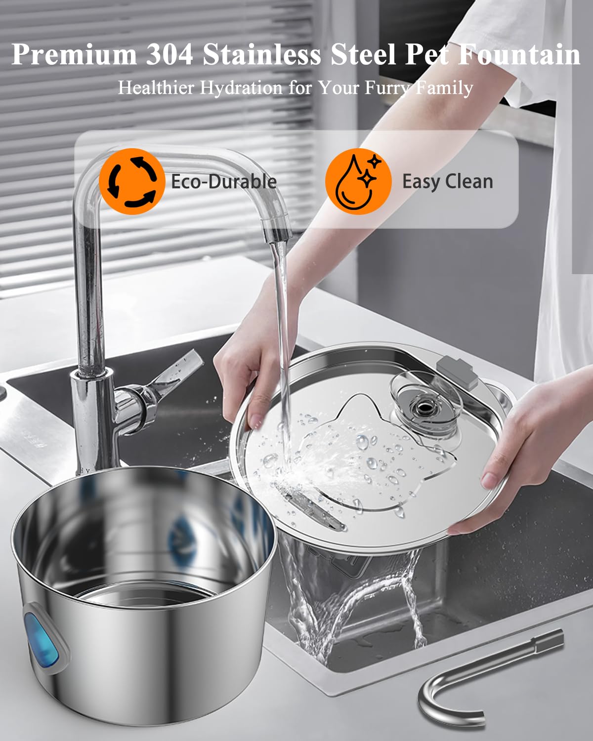 FOOPOMARY corps acier inox 304, hygiénique et durable.