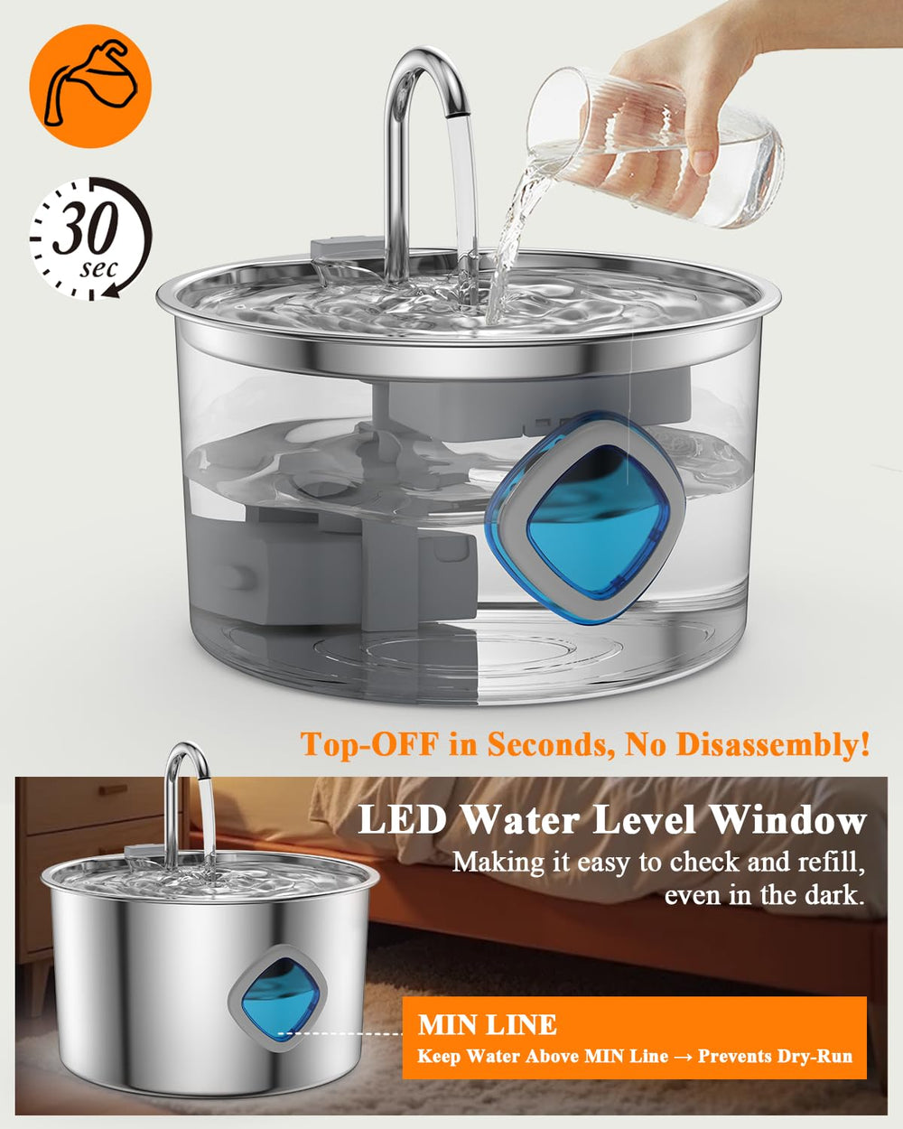 FOOPOMARY fenetre niveau eau LED, surveillance facile.
