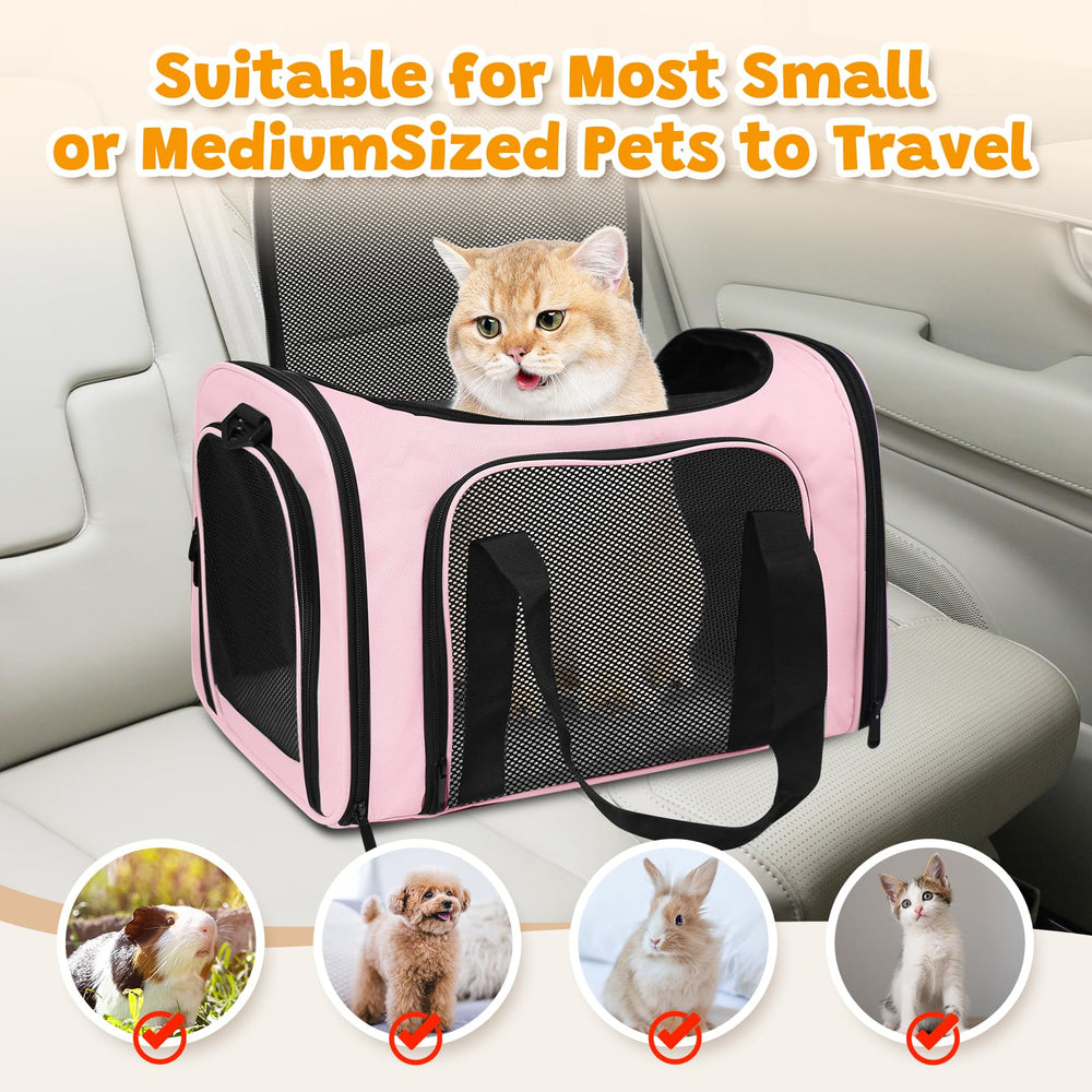 FOORLON porte-chat souple rose, design pliable pour rangement facile.