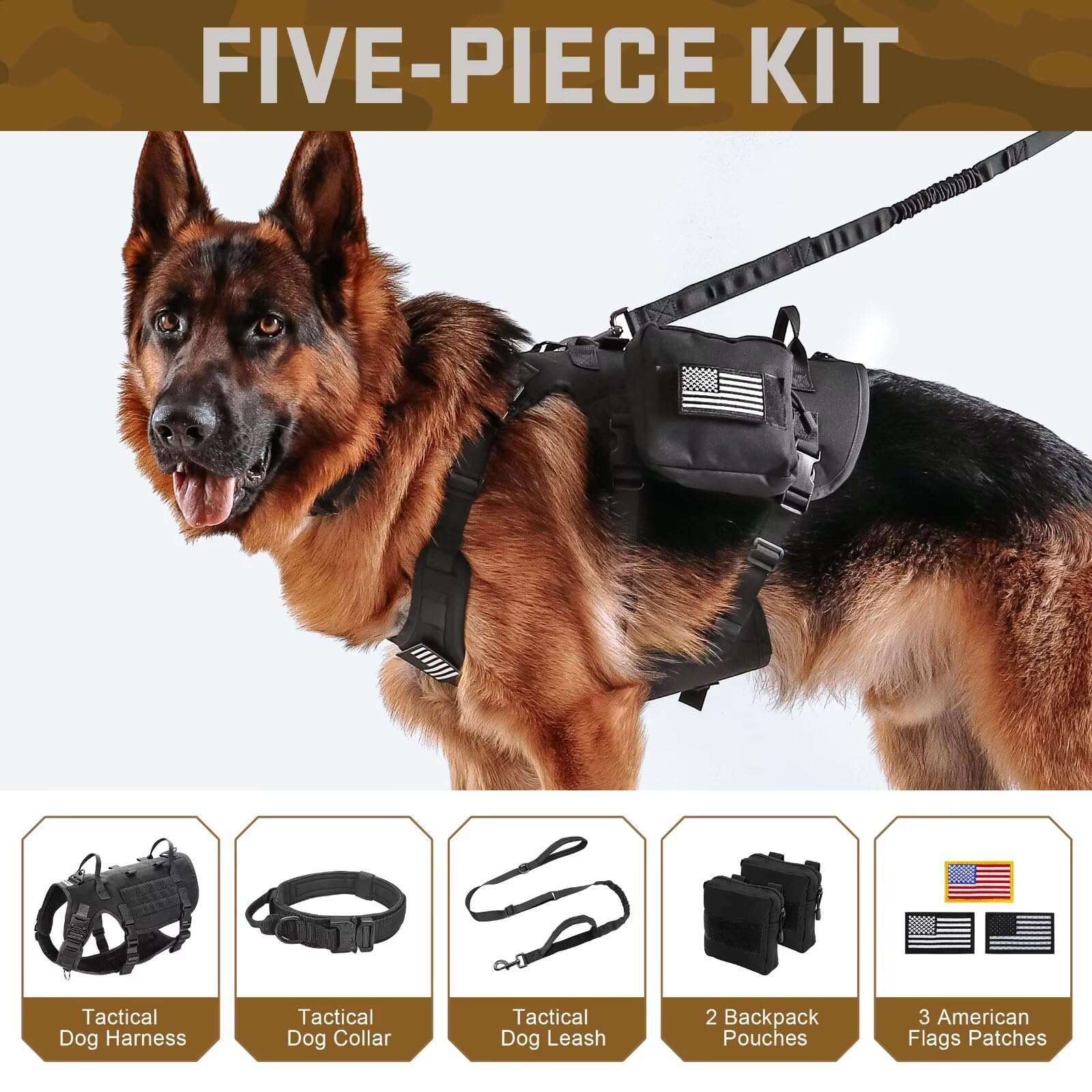 Sacs MOLLE Forestpaw pour ranger friandises et accessoires pendant les activités.