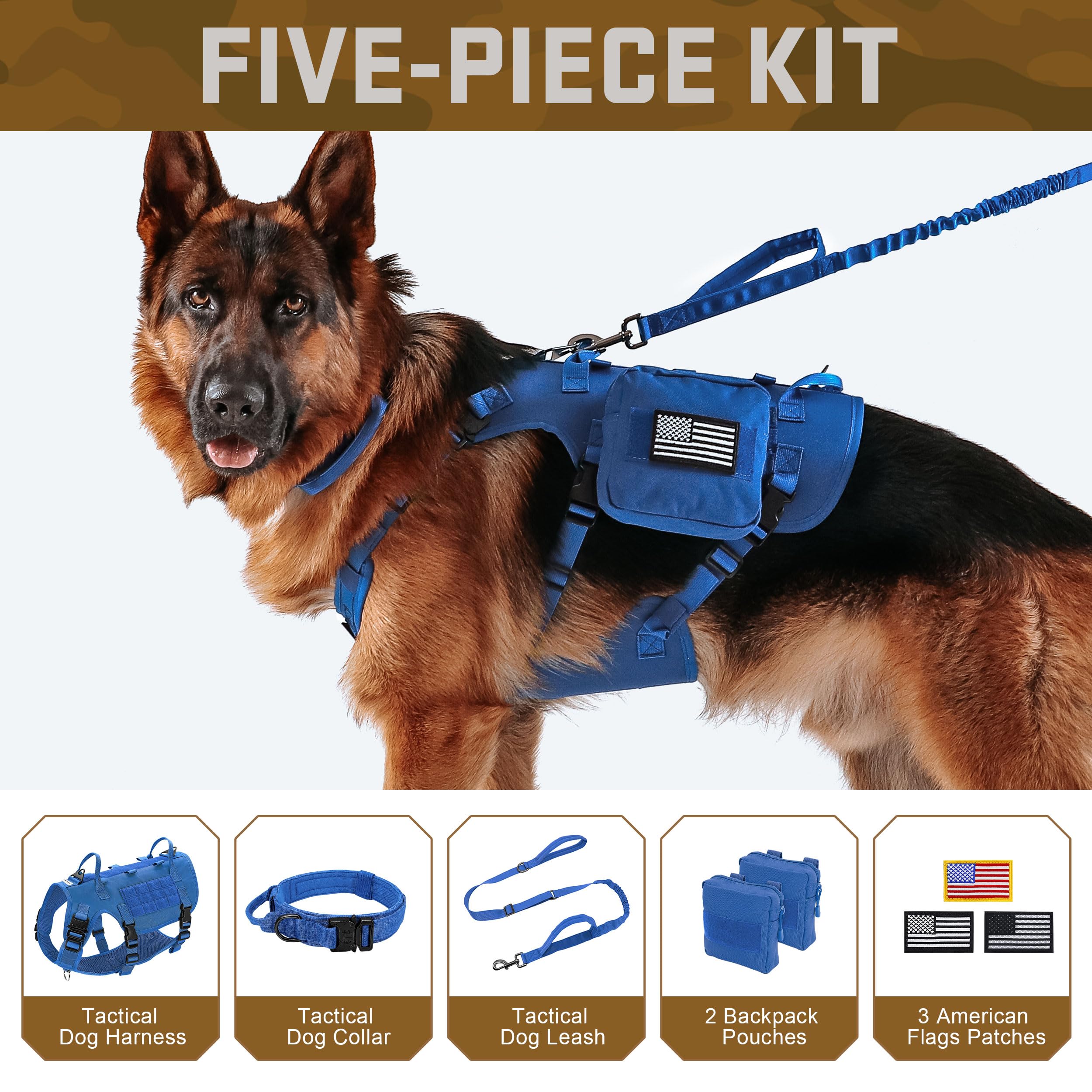 Sac MOLLE Forestpaw inclus, rangement pratique pour friandises et outillage lors des sorties.