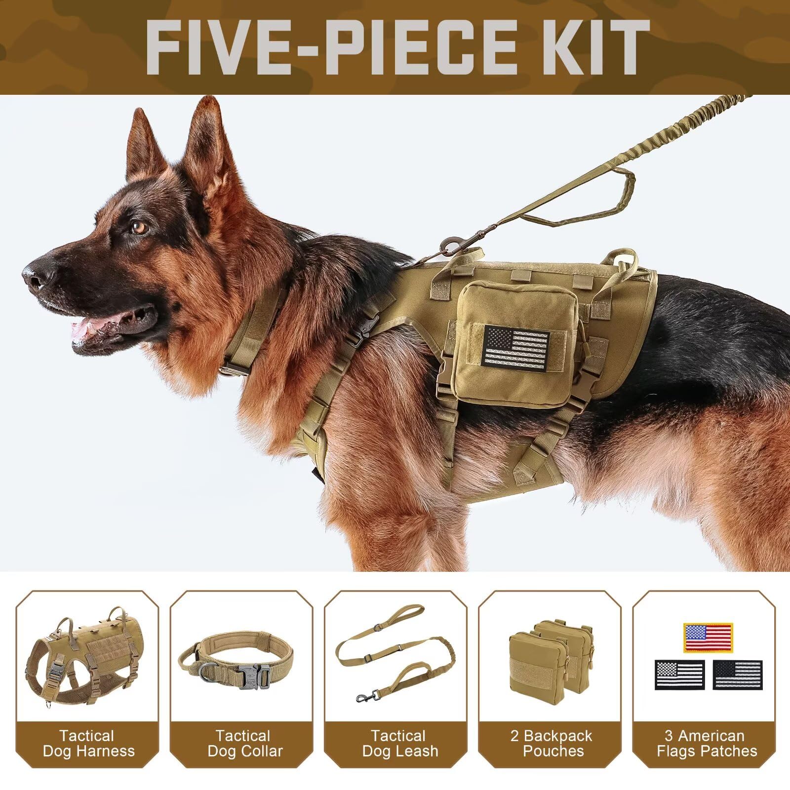 Poches MOLLE Forestpaw pour ranger friandises et équipement.
