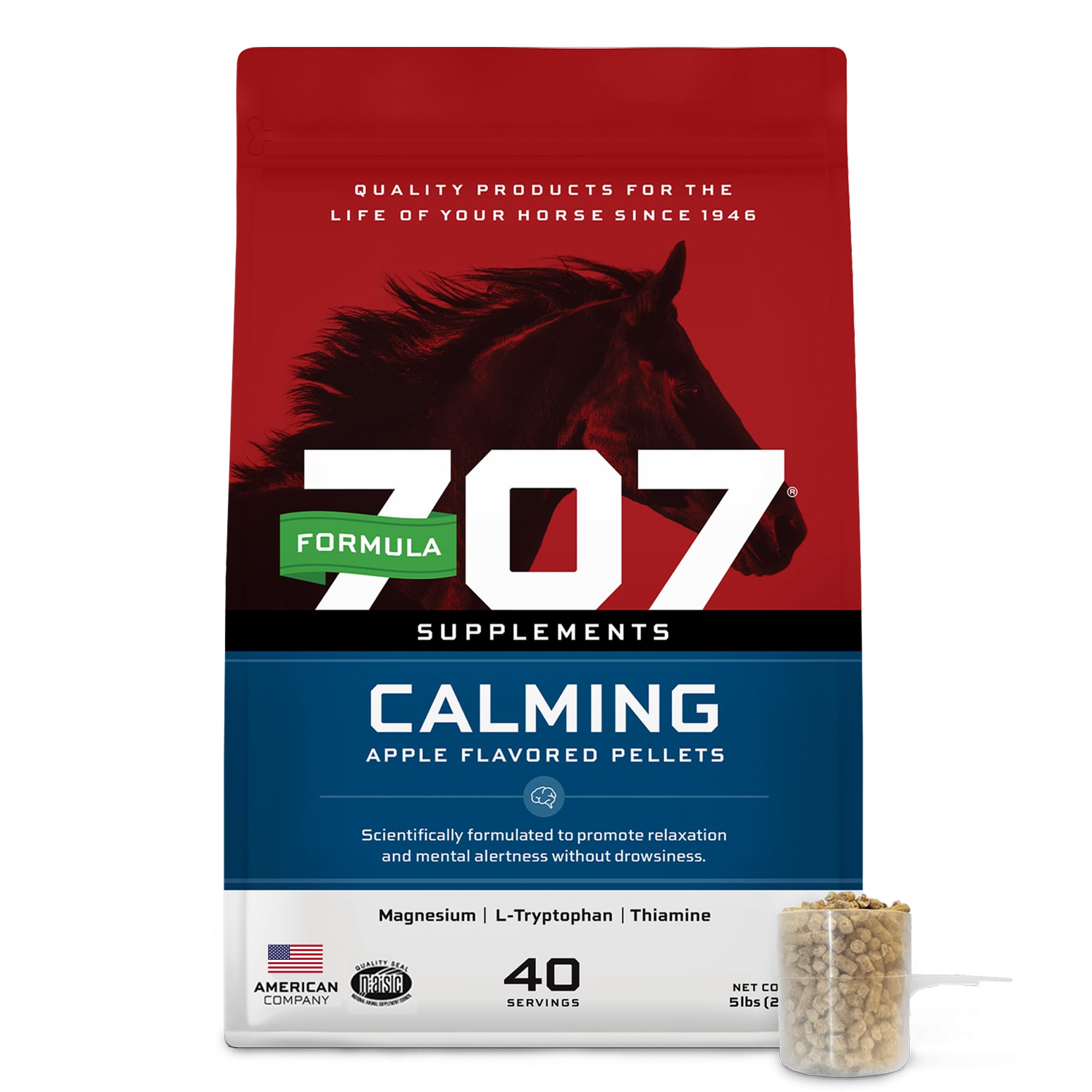 Formula 707: bouteille calmante pour chevaux lors des séances.