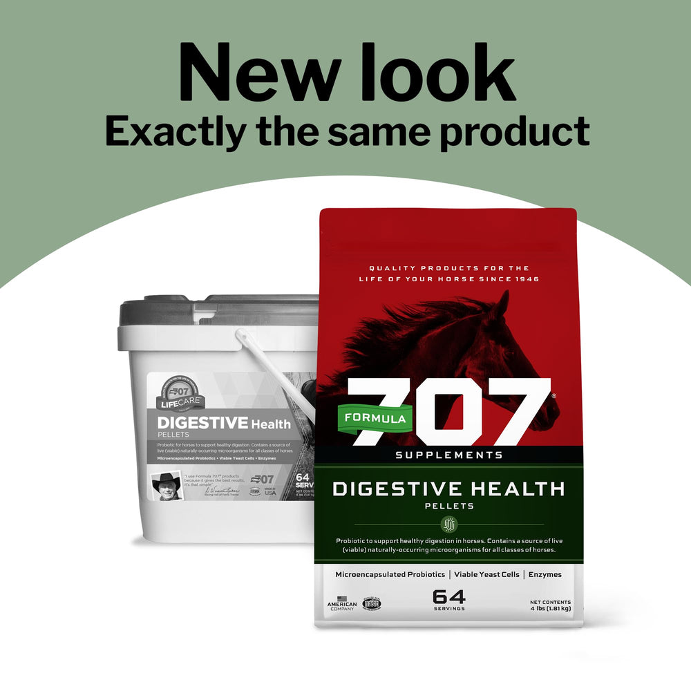 Formula 707, probiotiques pour chevaux, capsules favorisant la flore digestive.