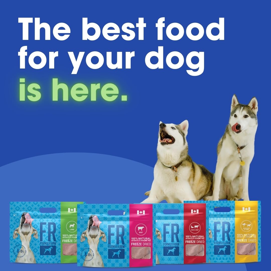 Formula Raw agneau sans cereales, option adaptée pour chiens sensibles.