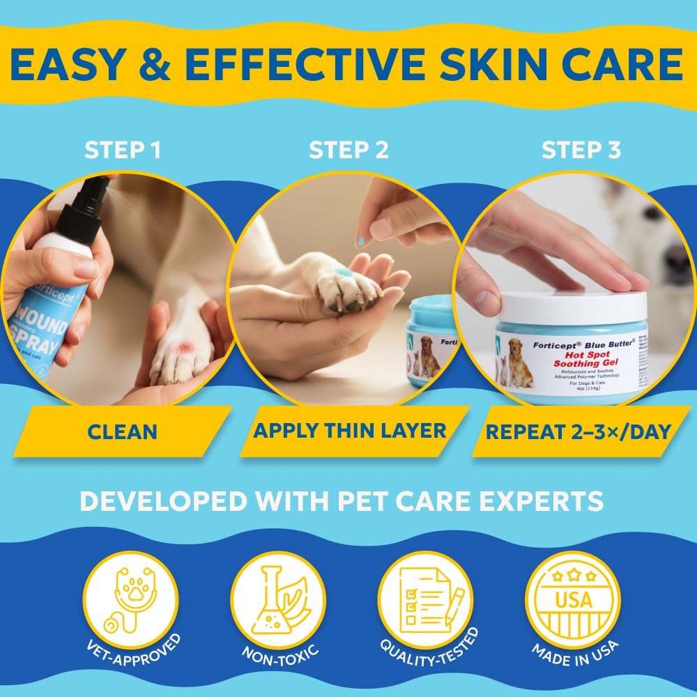 Forticept BlueButter Gel, barrière protectrice soutient la cicatrisation des zones sensibles.