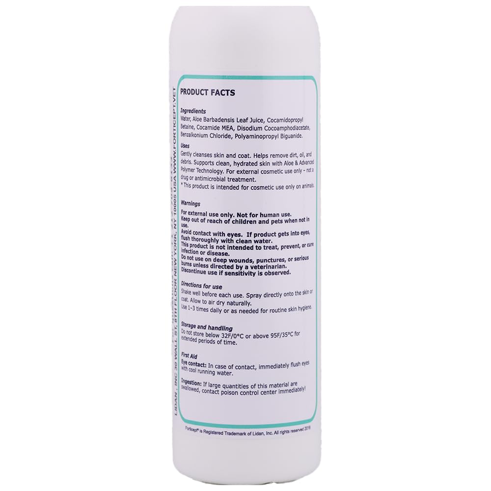 Forticept Maxi-Wash adapté aux zones sensibles autour des oreilles et du nez