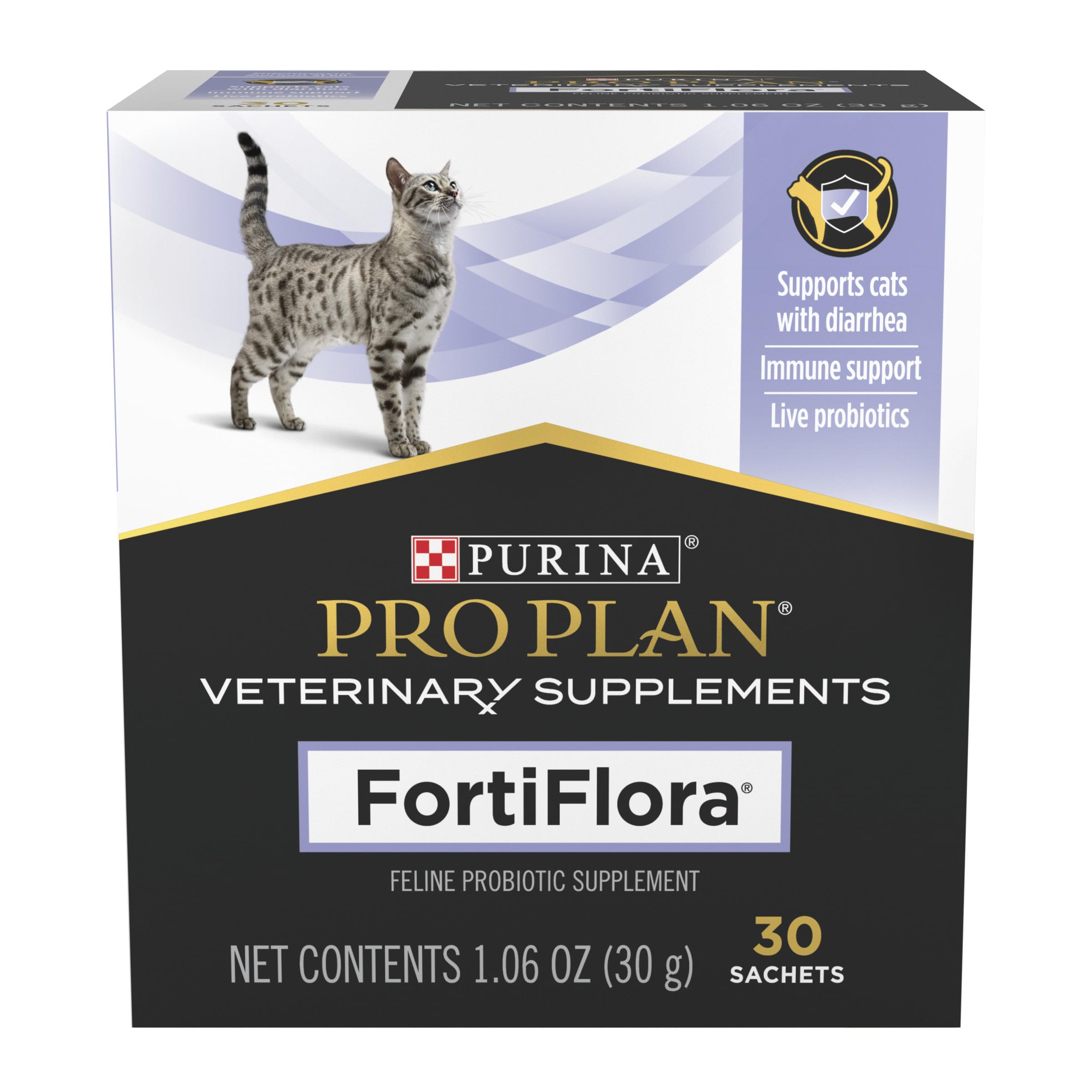 Les sachets FortiFlora en poudre faciles à saupoudrer sur les repas.